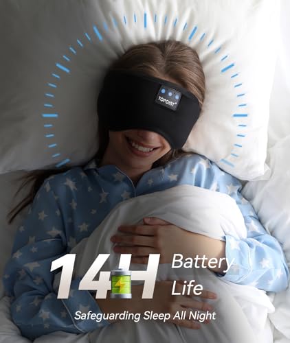 Sleep Mask with Headphones Bluetooth 5.2 Wireless Sleep Headphone with Microphone Built-in HD Speakers Music Eye Mask for Sleeping Travel Meditation for Men Women Girl Cool Gadgets