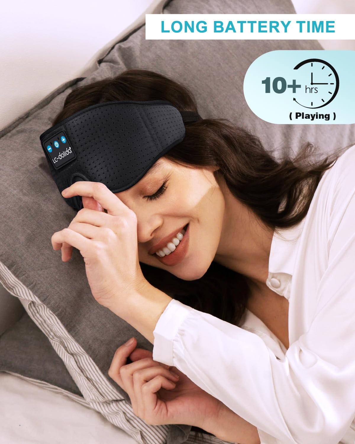 Sleep Headphones 3D Sleep Mask Bluetooth Wireless Sleeping Headphones for Side Sleepers Sleep Eye Mask Music Weighted Sleeping Mask Meditation Gifts for Men Women (Black)