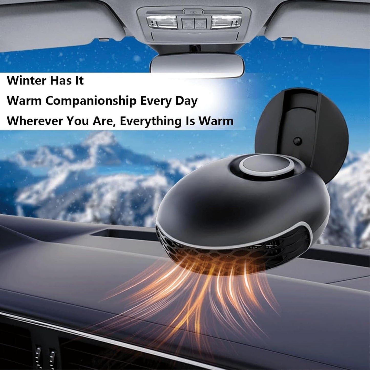 2 in1 Fast Heating and Cooling Car Heaters Portable Car Heater 12v Car Heater and Defroster Car Heater That Plugs into Cigarette Lighter 360°Degree Defroster with Rotatable Suction Holder