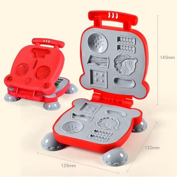 Playdough Sets for Kids, 3 in 1 Color Dough Kitchen Creations Set with Ice Cream Hamburger Noodle Maker Toy, Preschool Pretend Play Toys, Birthday Christmas Gifts for Boys Girls Toddlers Ages 3+