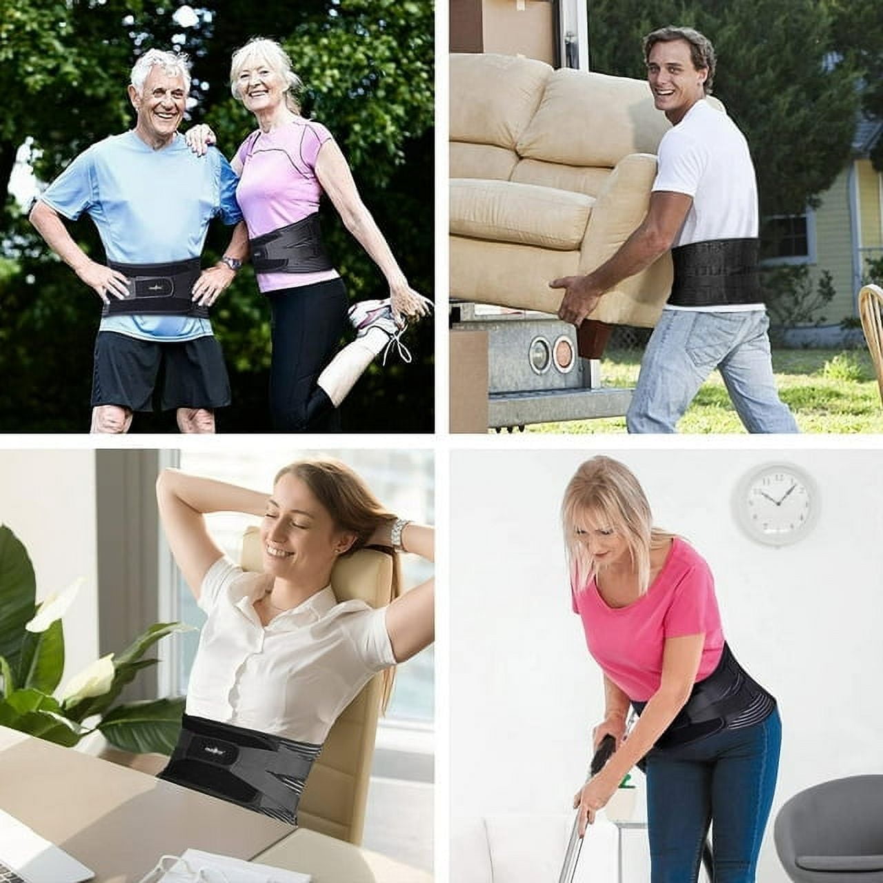 Back Braces for Lower Back Pain Relief with 6 Stays Breathable Back Support Belt for Men/Women for work Anti-skid lumbar support belt with 16-hole Mesh for sciatica(XL)