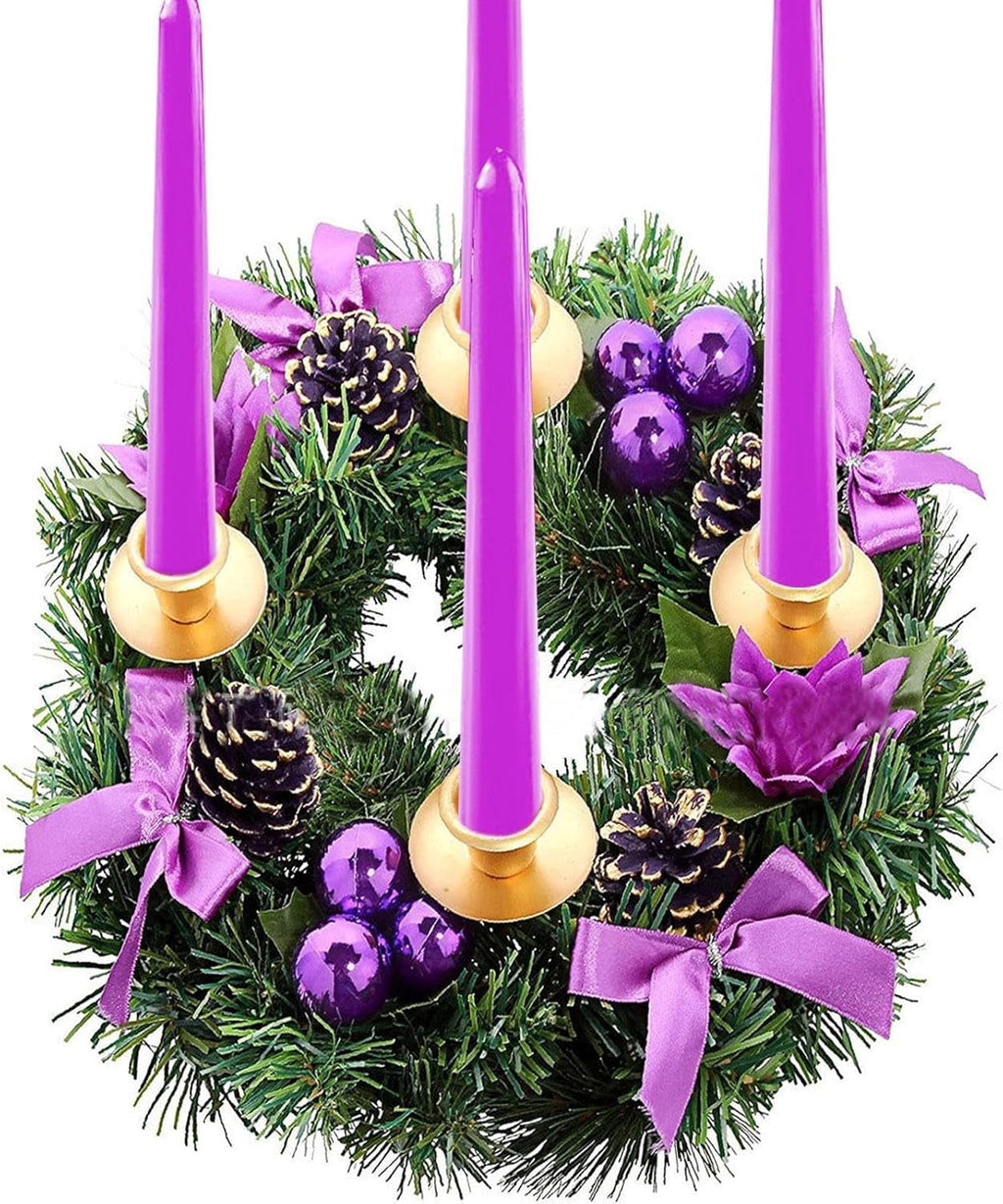 Christmas Advent Wreath Candle Holder Christmas Wreath Decorations 4 Candle Rings Wreaths Xmas Flame Retardant Candle Holder Holiday Wreaths for Home Church Christmas Wedding Table Dinner Party Decor