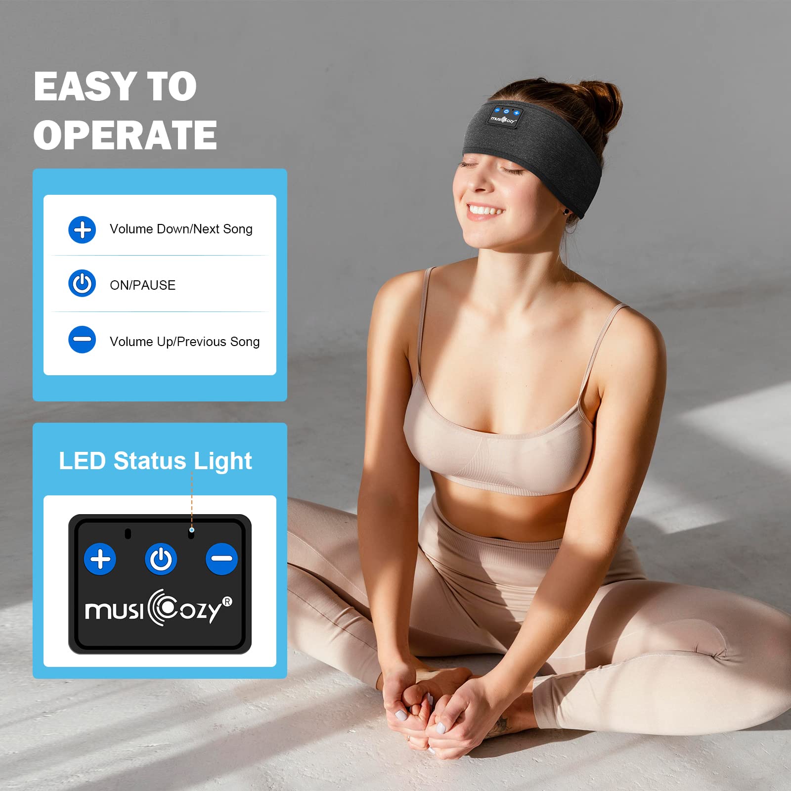 Sleep Headphones Bluetooth Headband  Wireless Headband Headphones Sleeping Earbuds