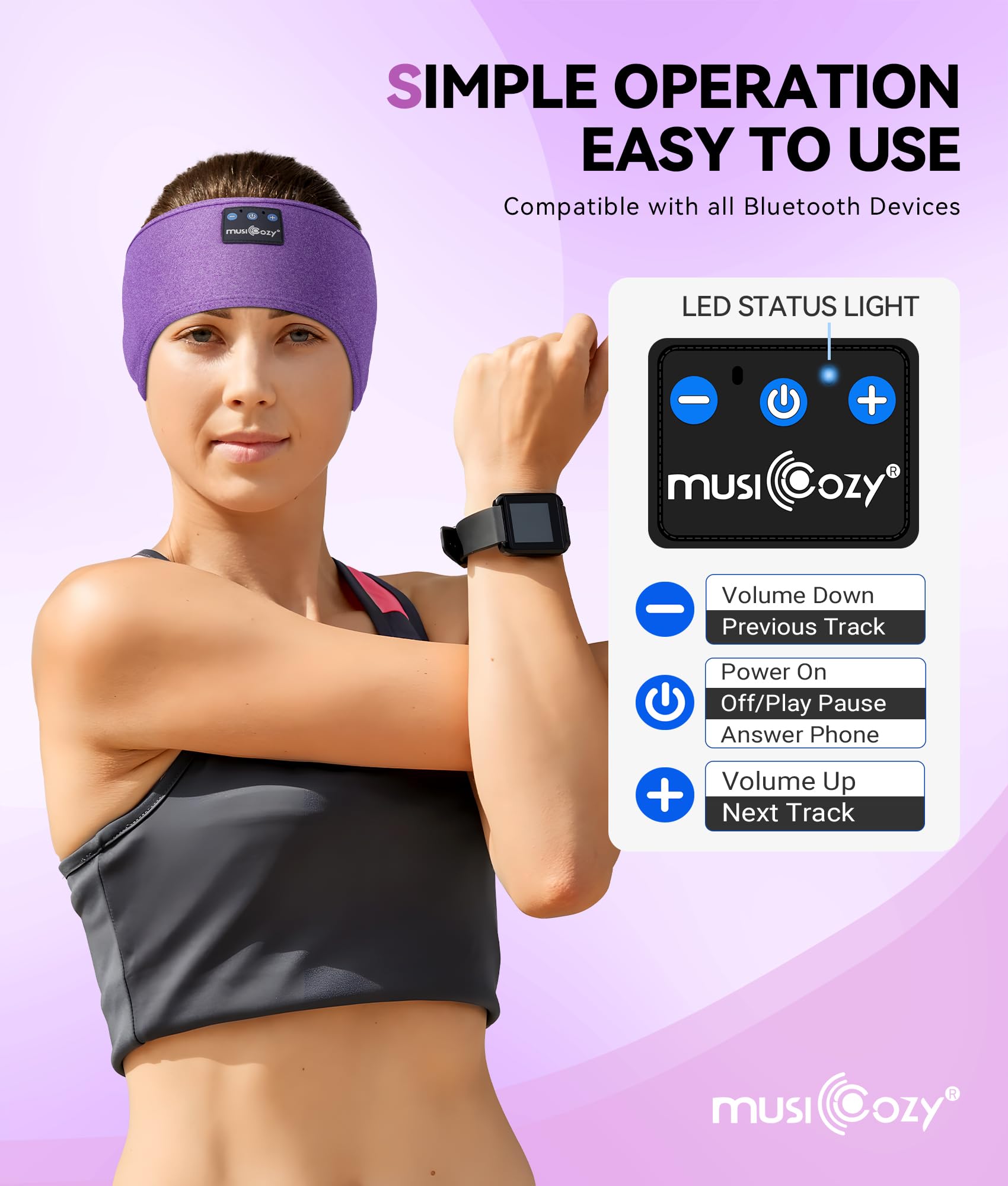 Bluetooth 5.2 Headband Sleep Headphones Headband Headphones Sports Wireless Music Earphones