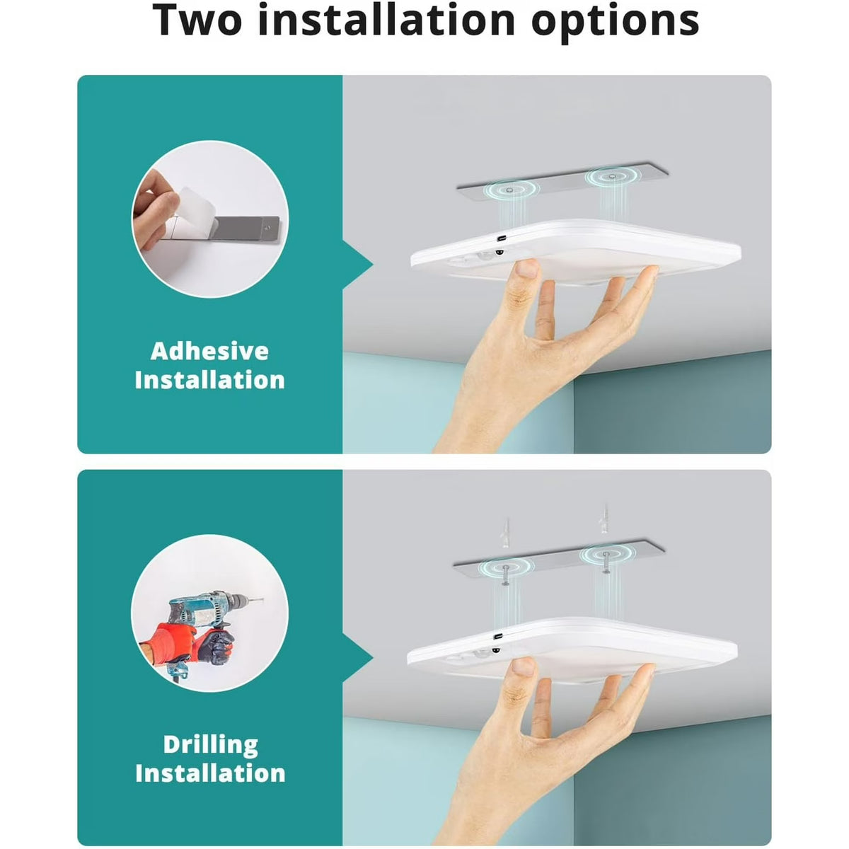 Ceiling Light Rechargeable, Wireless Motion Sensor Light with Remote 3000K 4500K 6500K Dimmable Timing for Closet, Shower, Hallway, Patio,1pcs