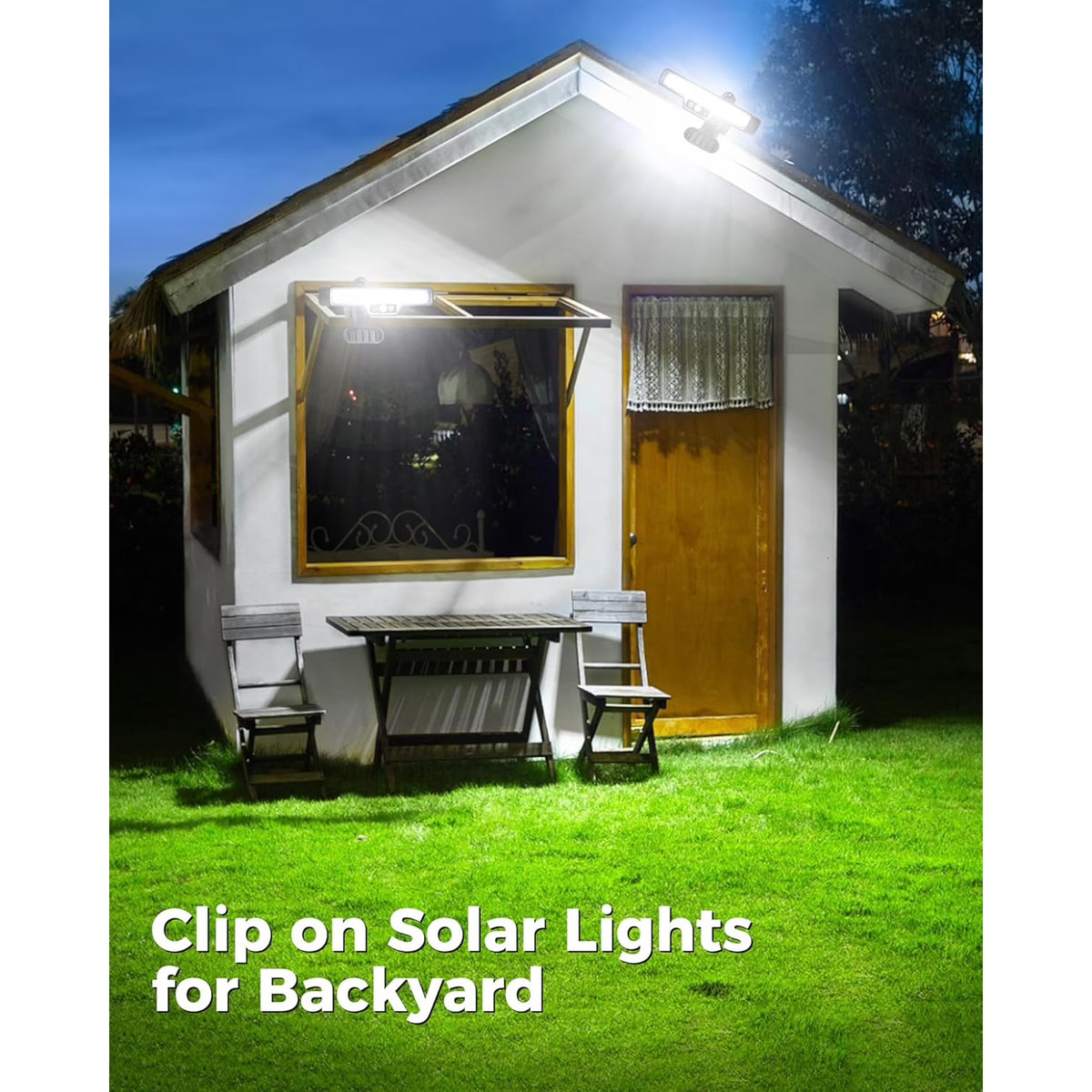 Clip on Solar Lights Waterproof,50LED Solar Motion Light Outdoor,Portable 500LM Bright Motion Lights for Outside,6000K Security Solar Light for Chain