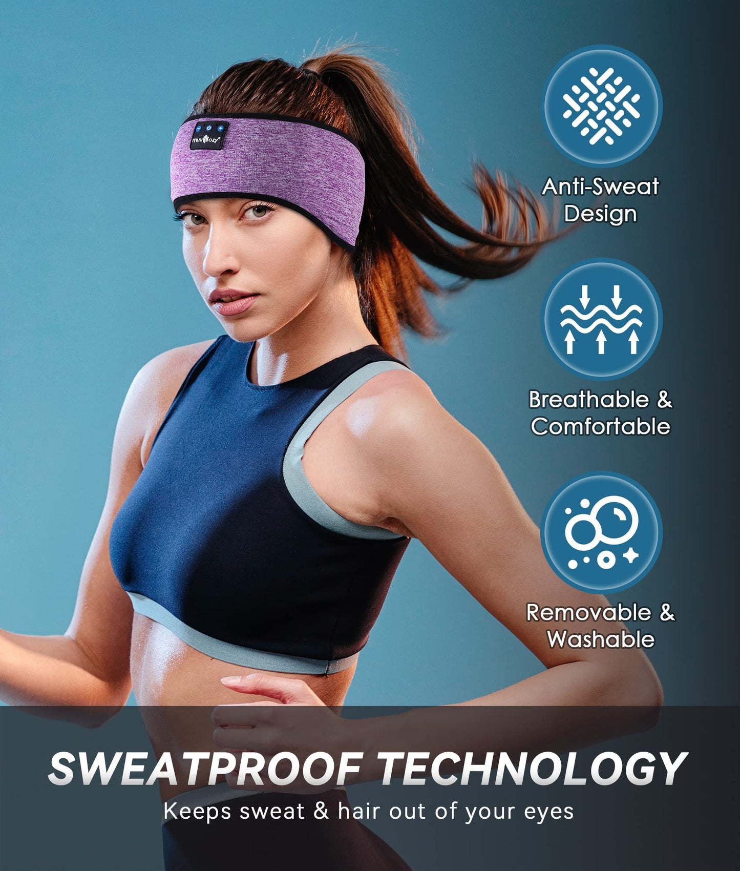 luetooth 5.2 Headband Sleep Headphones Headband Headphones Sports Wireless Music Earphones Eye Mask Earbuds for Side Sleepers