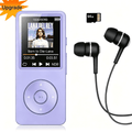 MUSICOZY MP3 Player with Bluetooth and 64GB Hi-Fi Music Player with Built-in Speaker Earphones Voice-Activated Recording MP3 Players with FM/E-Book/Video Supports up to 128GB for Kids Running Walking