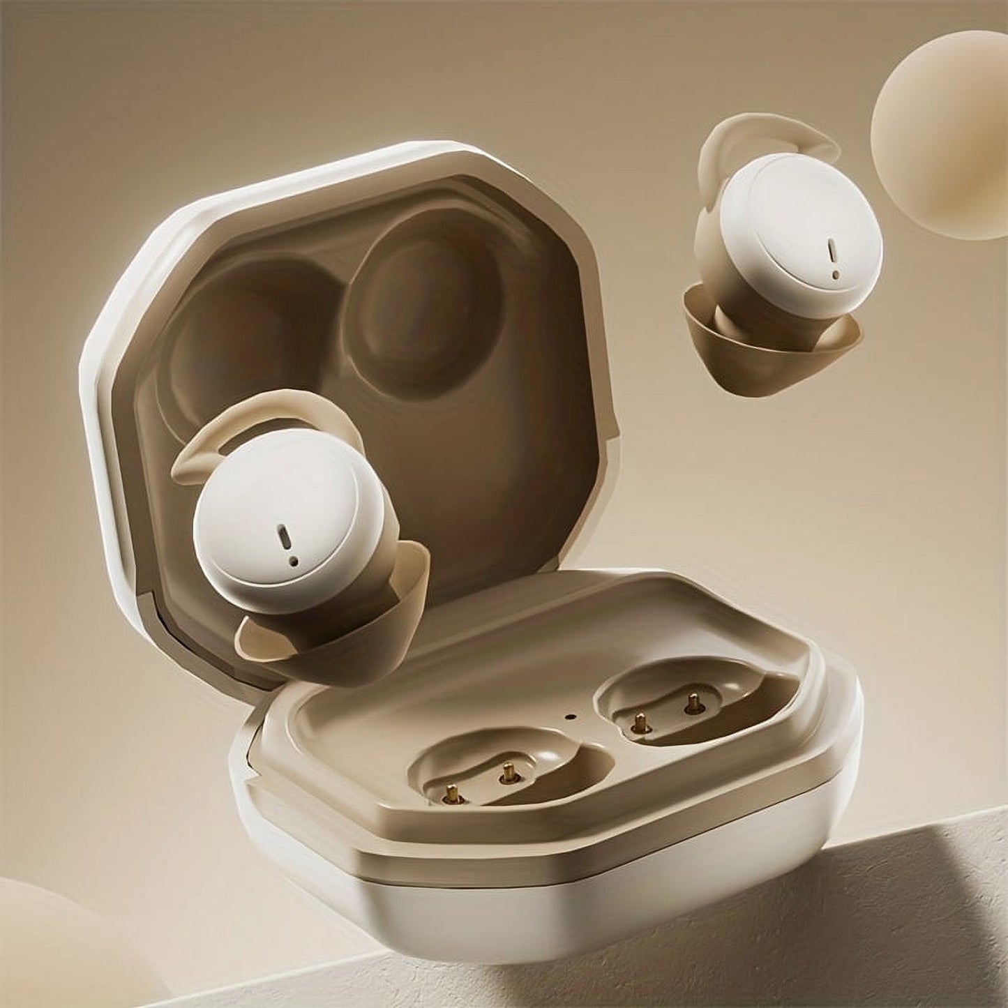 MUSICOZY Sleep Earphones Bluetooth Sports Headphone Wireless Music Sleeping Headphones Noise-Canceling Earbuds Mini Earphones Bluetooth 5.3 Hidden Headphones for Side Sleepers/Work Nude