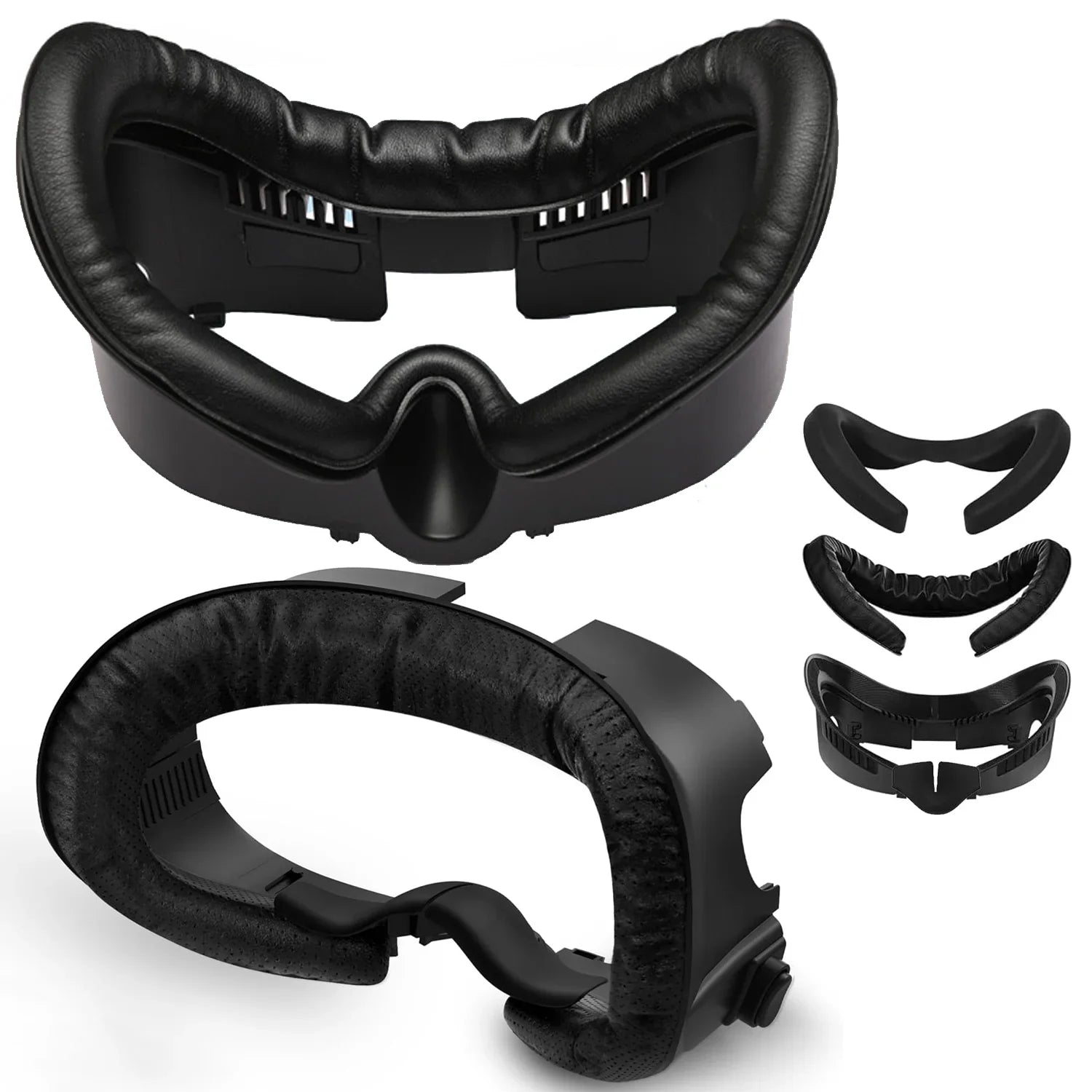 Facial Interface & Face Cover Pad for Meta Quest 3 - VR Accessories Compatible with Meta/Oculus Quest 3  One-Piece Anti-Light Leakage Soft Leather PU & Ice Sponge Face Cushion Pad for Quest 3