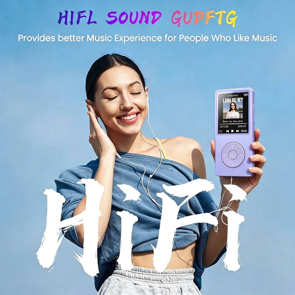 MUSICOZY MP3 Player with Bluetooth and 64GB Hi-Fi Music Player with Built-in Speaker Earphones Voice-Activated Recording MP3 Players with FM/E-Book/Video Supports up to 128GB for Kids Running Walking